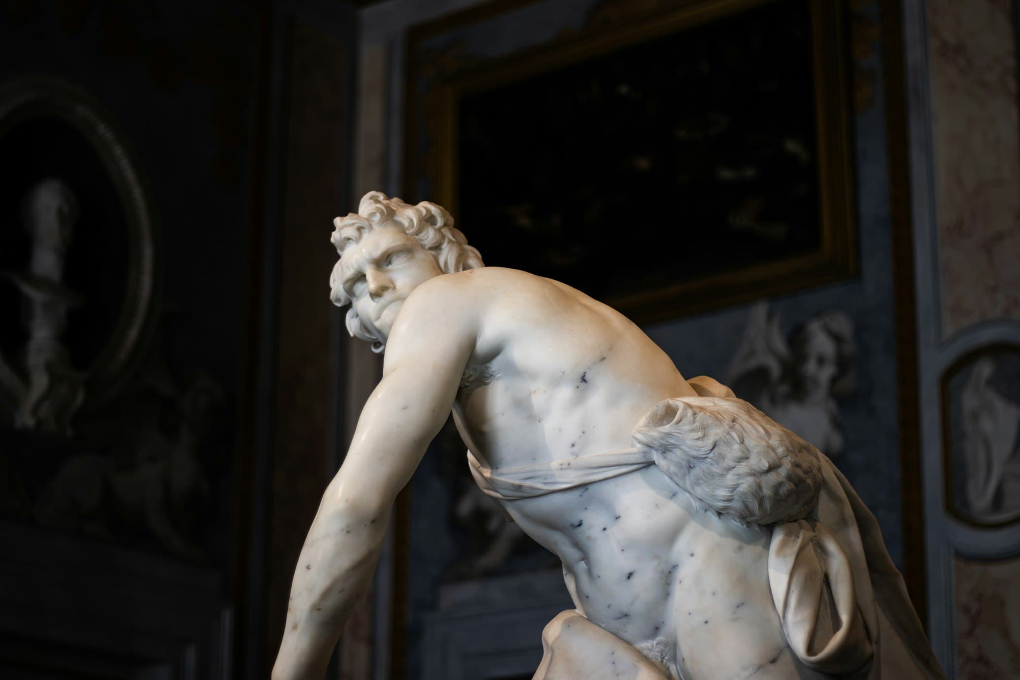 Marble sculpture in a museum